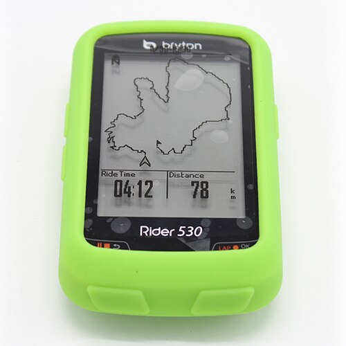 Funda protectora de goma de silicona para bicicleta, a prueba de golpes, para Bryton 530, Accesorios para ordenador GPS,: green