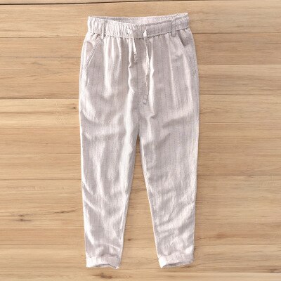 neue Leinen baumwolle Hosen männer Breite Bein Hosen Mit Taschen männlichen Casual Lange Hosen Lose Feste Hosen M-3XL: Kakifarbig / XXL