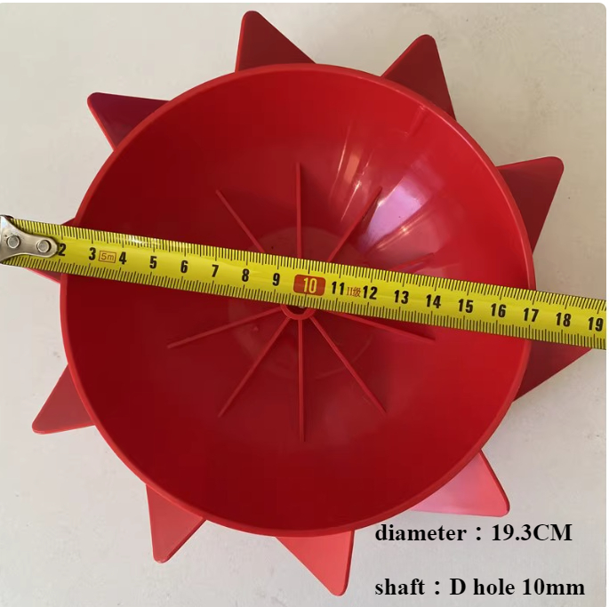 1pc plastventilationsblade udstødningsventilatorhjul til kanalventilator skråstrømningsblad vindhjul ventilationsfittings: Rød