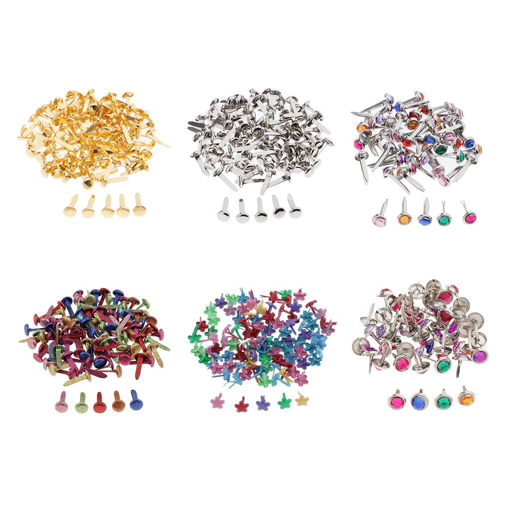 8X15 Mm Diverse Heldere Kleur Mini Brads Paper Fasteners Messing Pastel Metal Brads Voor Scrapbooking Ambachten Diy Papier