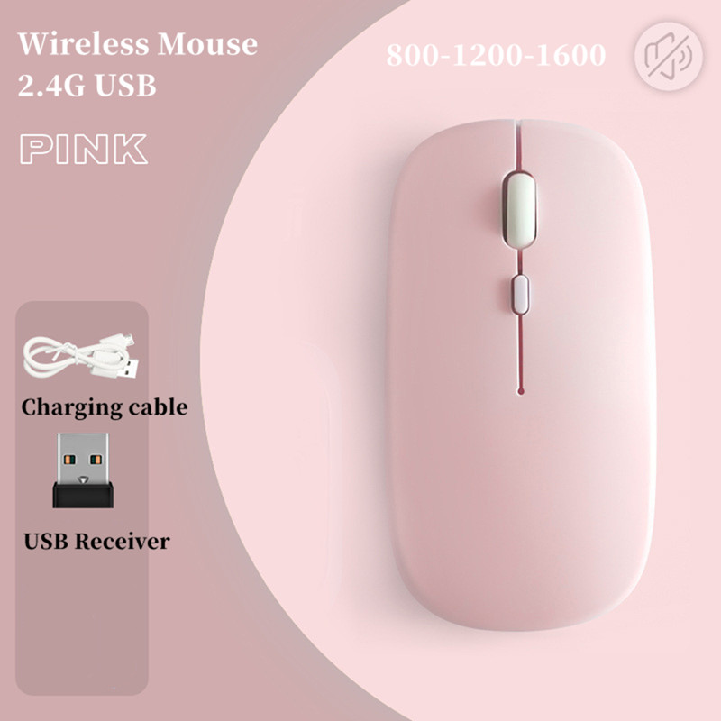 Bezprzewodowa ładowalna mysz do komputera Laptop, bezprzewodowa mysz Slim Mini Noiseless, myszy 2.4G do domu/biura: Niebieski