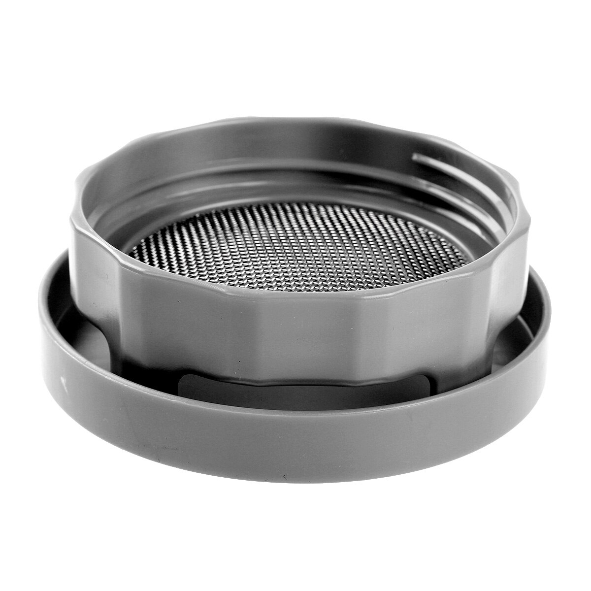 Plastic Brede Mond Mason Jar Zaad Kiemen Deksels Rvs Mesh Deksels Met Plastic Water Lade Voor Maken Organische Spruit: Gray