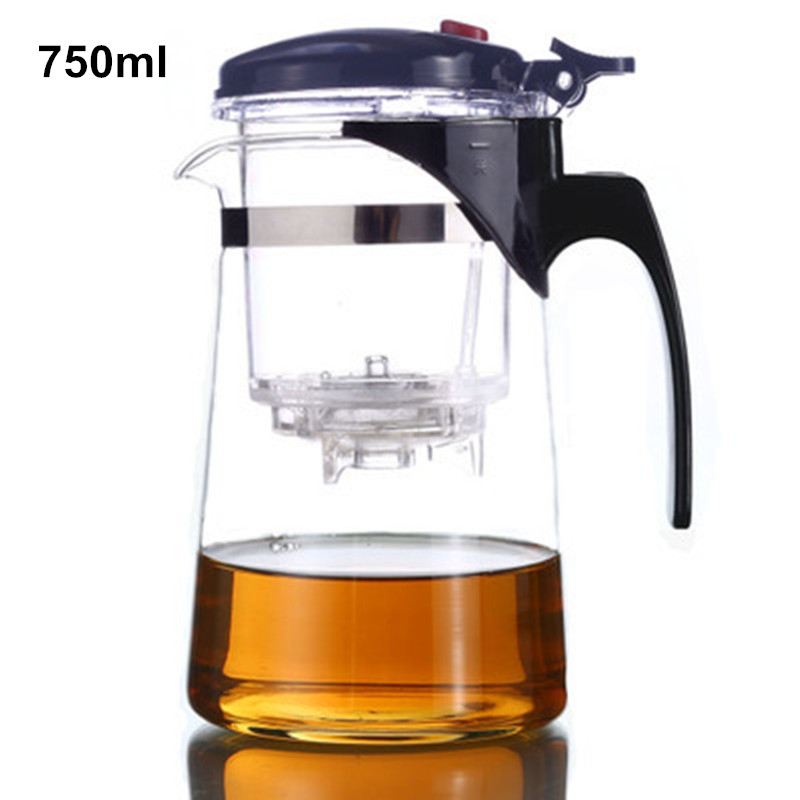 Heat Resistant Explosion-Proof Glass Teapot 500ml 750ml 1000ml Jug Water Bottle Household Canteen Coffee Pot for Kitchen: Dark Khaki