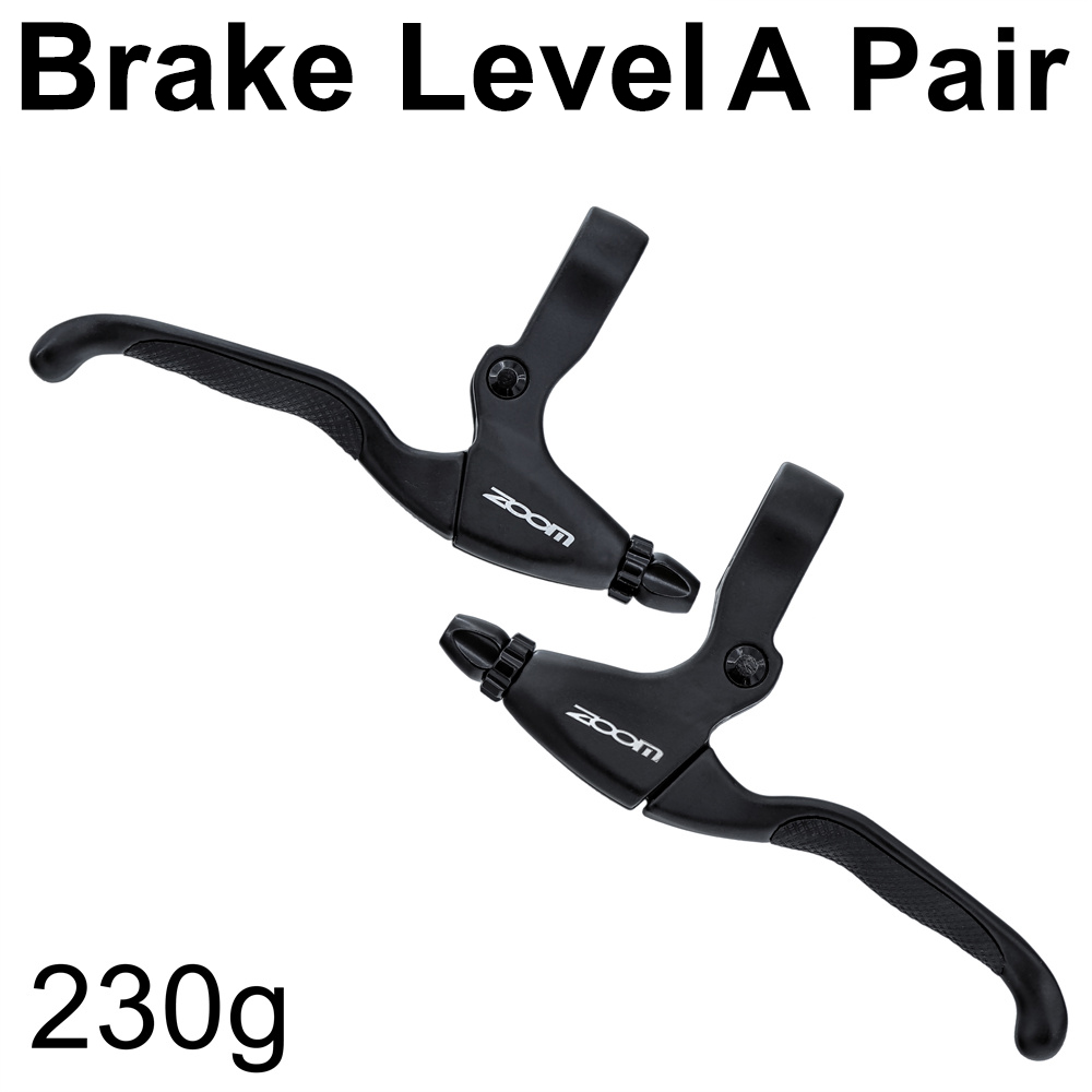 Zoom aluminiumslegering cykel bag skivebremse sort mountain road mtb cykel mekanisk tykkelse skivebremser cykling dobbelt bremse: Bremse niveau et par