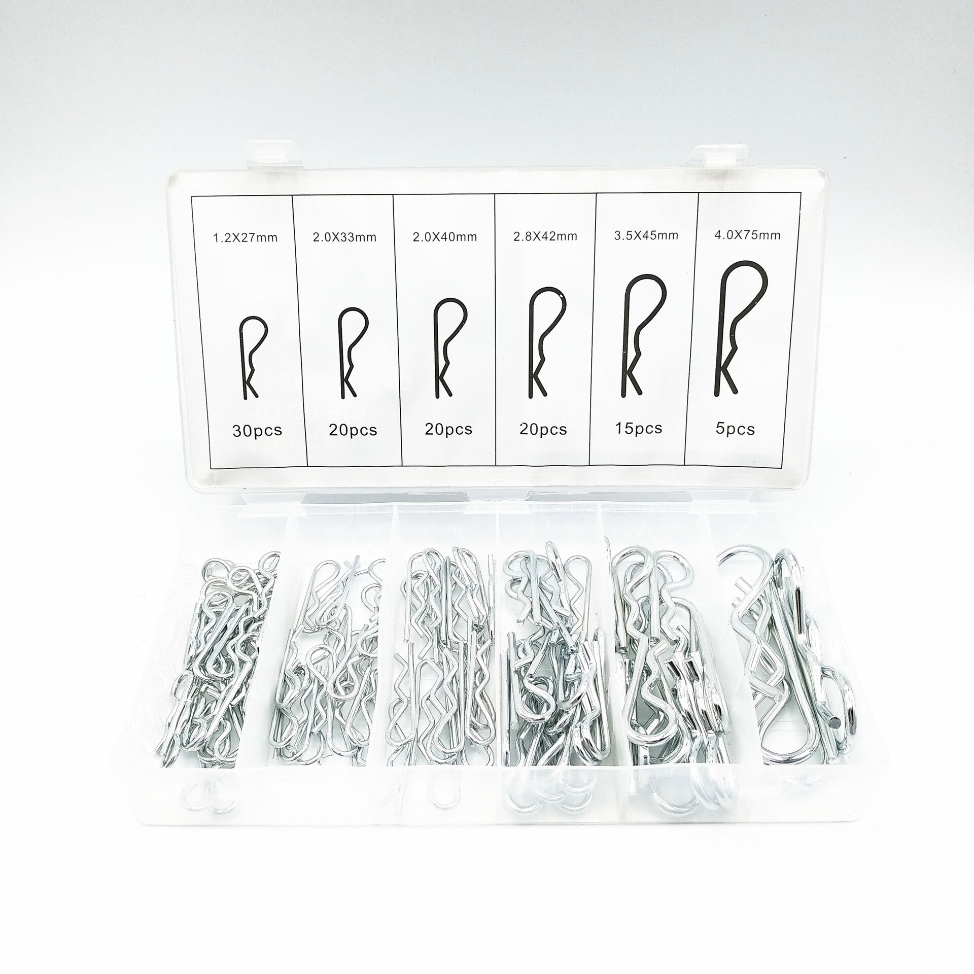 110Pc Wave Split Pin Lente Pin Gegalvaniseerd Split Pin B Type Pin As Pin Klink R Type Pin combinatie Set