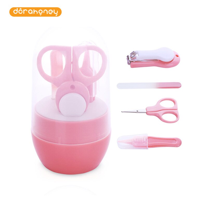 Dorahoney 4Pcs Baby Nail Care Set Pasgeborenen Vinger Trimmer Schaar Nagelknipper Manicure Kit Baby Cartoon Dier Nail Fileset
