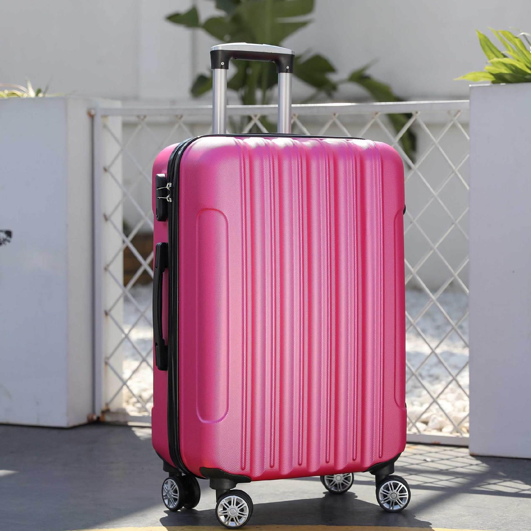 Vliegtuig Koffer Kan Board 20-Inch Trolley Reizen Vierkante Mode Koffer Boarding Case Computer Doos Unisex Business: rose Red