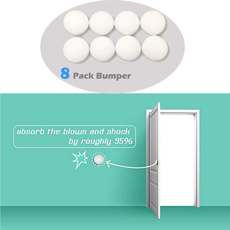 8 Pack Door Stopper Wall 1.57 inch Round Soft Rubber Door Stop Silicon Wall Protector Self Adhesive Door Bumper