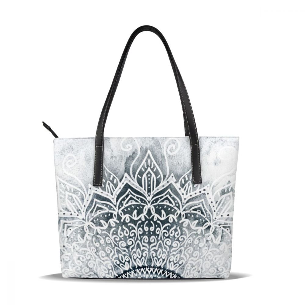 Mandala Handtas Mandala Top-Handvat Tassen Tiener Vrouwen Lederen Draagtas Print University Vrouwen Handtassen: MINA MANDALA