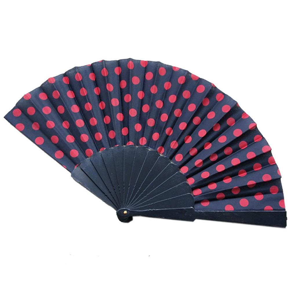 9 farver plast spanske hånd fans japanske prikker hånd folding fan flamenco show: H