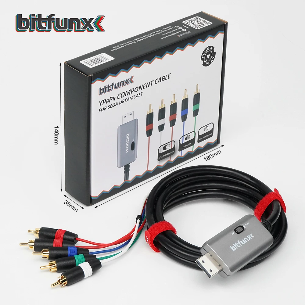 Bitfunx RGBS VGA to Component Video Audio Cable Compatible All DC Games for SEGA DreamCast Game Console: Default Title