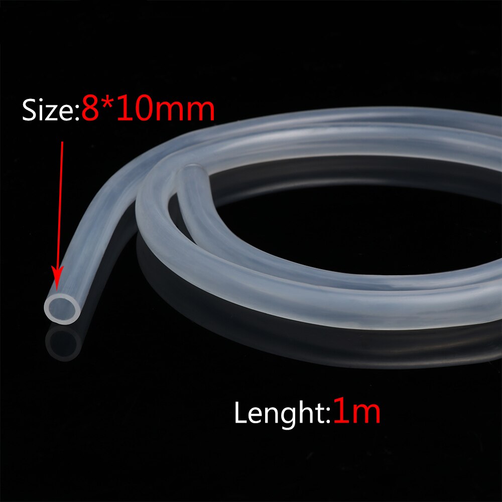 1M Silicone Rubber Hose Food Grade Clear Transparent 4 5 6 7 8 9 10 11 12 14 16 mm Out Diameter Flexible Silicone Tube: 8x10 mm