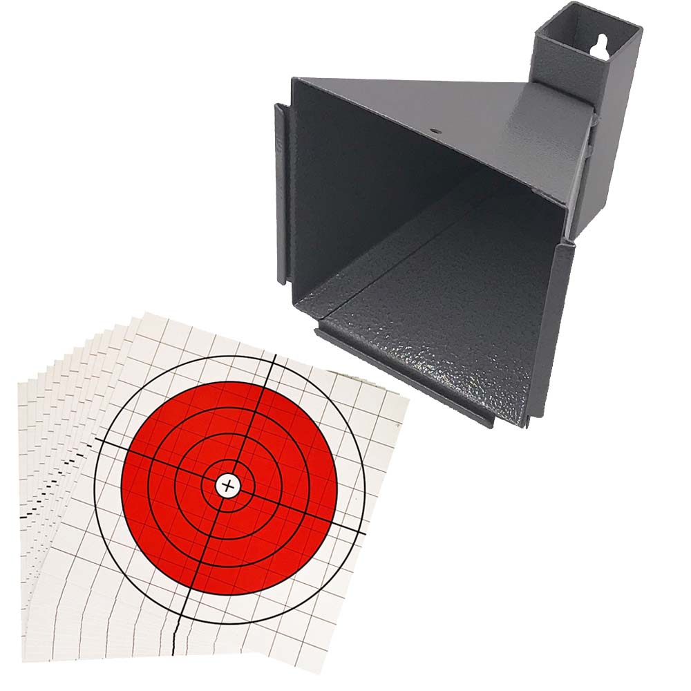 Grey Metal Pellet Trap Funnel-shape with 20 Counts Paper Targets Small 5.50 inch 14 cm: pink