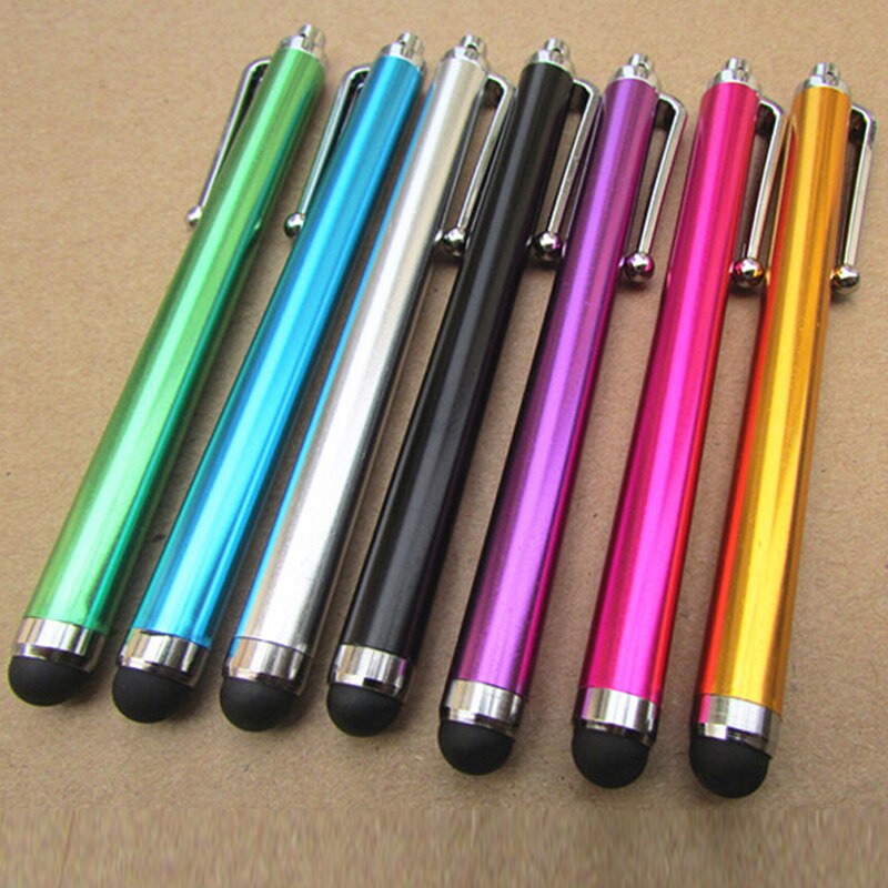 20 stks/partij Aluminium Metal Stylus Touch Screen Pen voor Mobiele Telefoon Tablet Touchscreen Pen Briefpapier Materiaal Escolar