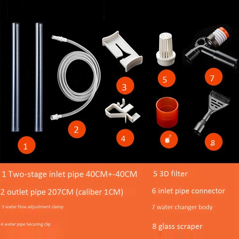 Aquarium Cleaner - Fish Tank Sand Cleaner Kit With Air-Pressing Button And Adjustable Water Flow Controller Clamp For Fish Tan