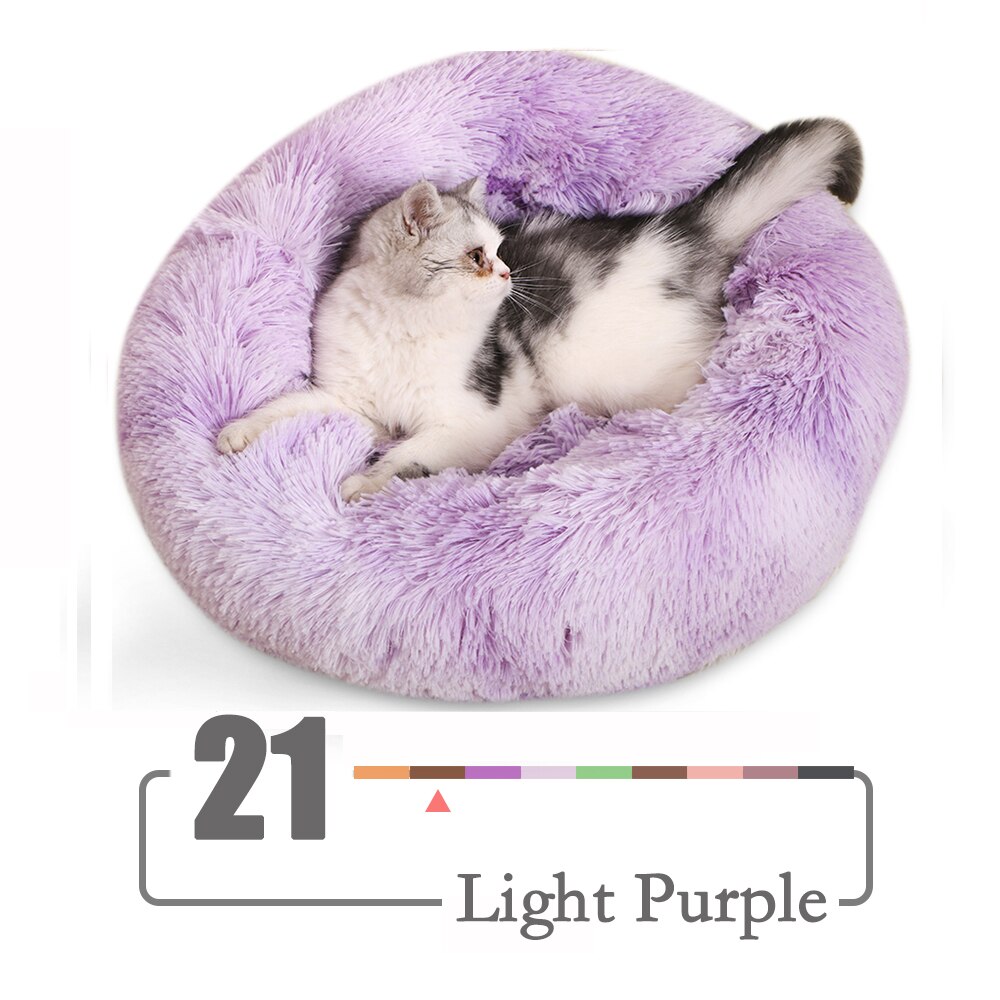 27 colores felpa redonda Gato cama casa Invierno gatos durmiendo nido suave largo felpa perro cesta mascota Mat Supplie: 21
