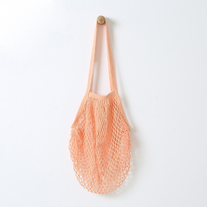 Netto Doek Herbruikbare Fruit Groente Boodschappentas Casual String Kruidenier Shopper Katoenen Tote Mesh Geweven Netto Schoudertas Vrouwen: B