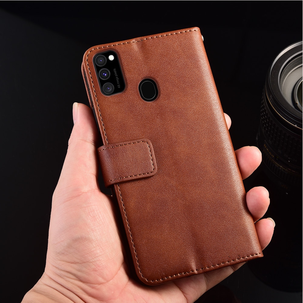 Funda de cuero tipo billetera para Samsung Galaxy M21, SM-M215F, m215, cubierta trasera de 6,4 pulgadas, funda con tapa para Samsung M21 M 21