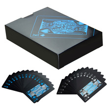 55 Pcs/Deck Poker Waterdichte Plastic PVC Set Speelkaarten Pure Black Regelmatige