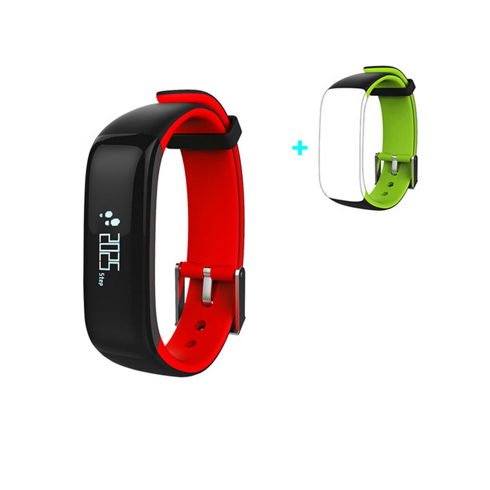 P1 Smartband Orologi Misuratore di Pressione Sanguigna Intelligente Braccialetto Bluetooth Heart Rate Monitor Intelligente Wristband Fitness per iOS Android Phone: add a green belt-1