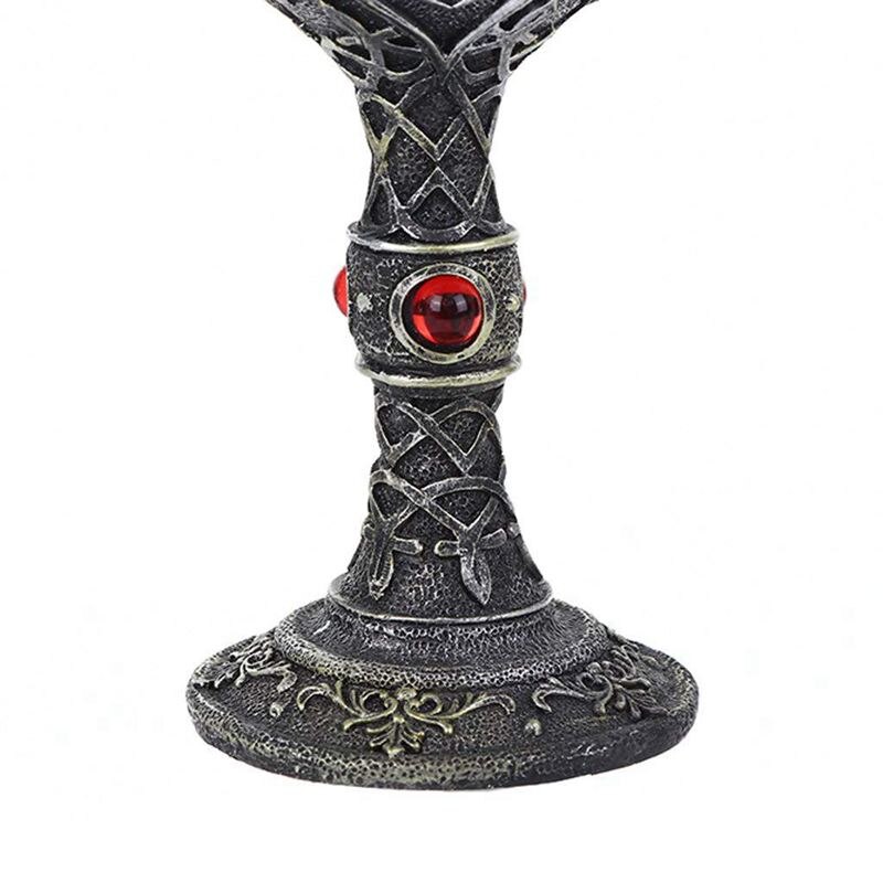 Copa de vino decorativa, Copa gótica de resina con revestimiento de acero inoxidable, tazón taza aislante decorativa para Halloween, Carnaval, Carnaval, P
