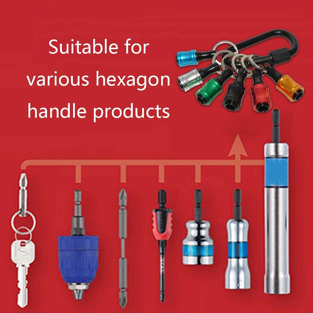 5/6/10PCS 1/4inch Hex Shank Screwdriver Bits Holder Extension Bar Keychain Screw Adapter Drill Change Hand-held Screwdrivers