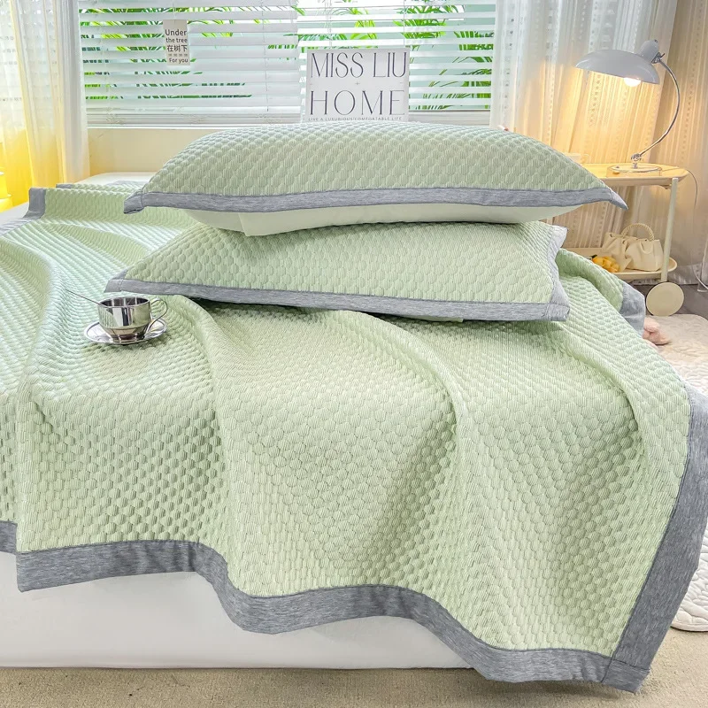 Cool gevoel bonenkoelmat, ijsboon effen kleur airconditioningmat, dubbellaagse zomermat.: K / WHITE