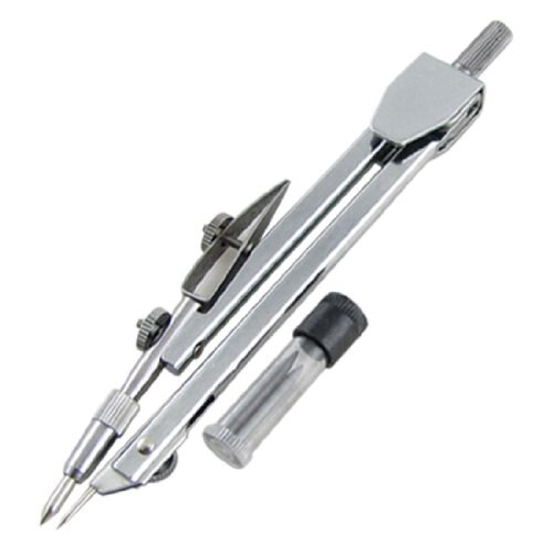 Affordable School Stationery Drawing Tool Silver Tone Metal Drafting Compasses Set