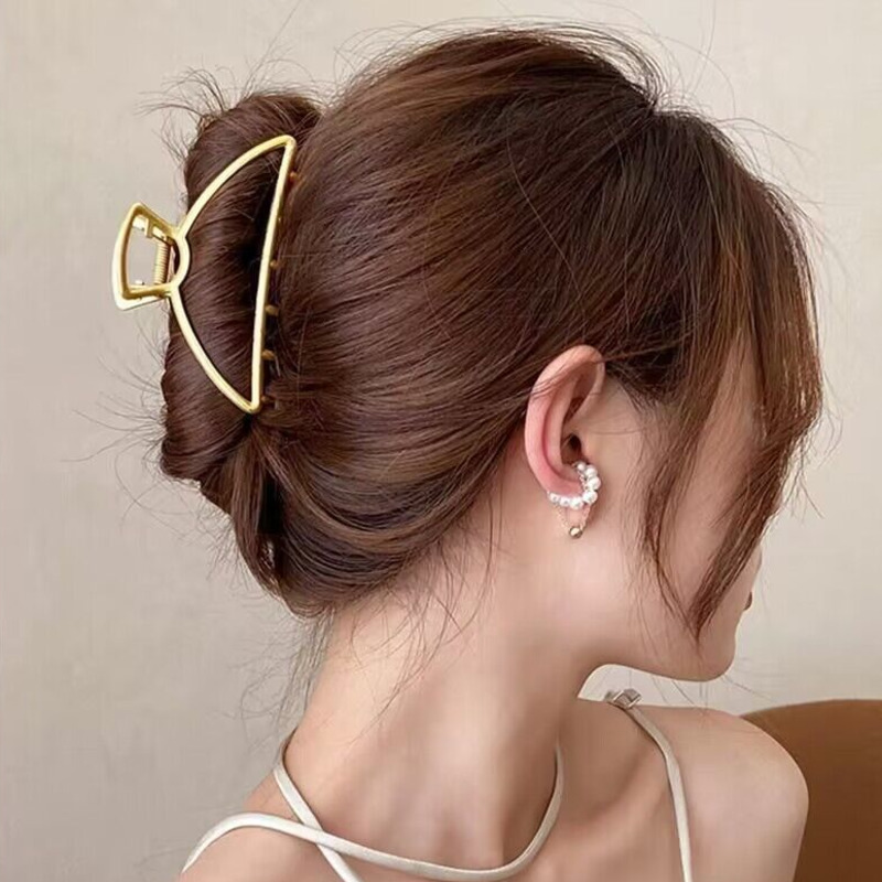 Pinzas para el pelo con lazo geométrico para mujer, horquillas de Metal grandes, pasadores, accesorios para el cabello, Vintage Simple, ,: Verde claro