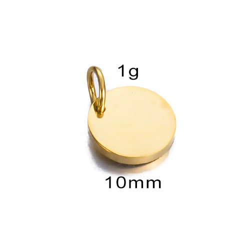 Étiquettes rondes polies en acier inoxydable, breloques 6mm/8mm/10mm/12mm/15mm pour la fabrication de bijoux à faire soi-même, , 10 pièces/lot: Plaqué zinc noir