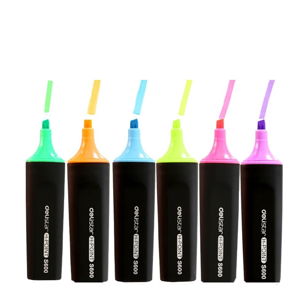 Stylo marqueur Fluorescent, surligneur de couleur, 6 couleurs, lot de 6 stylos