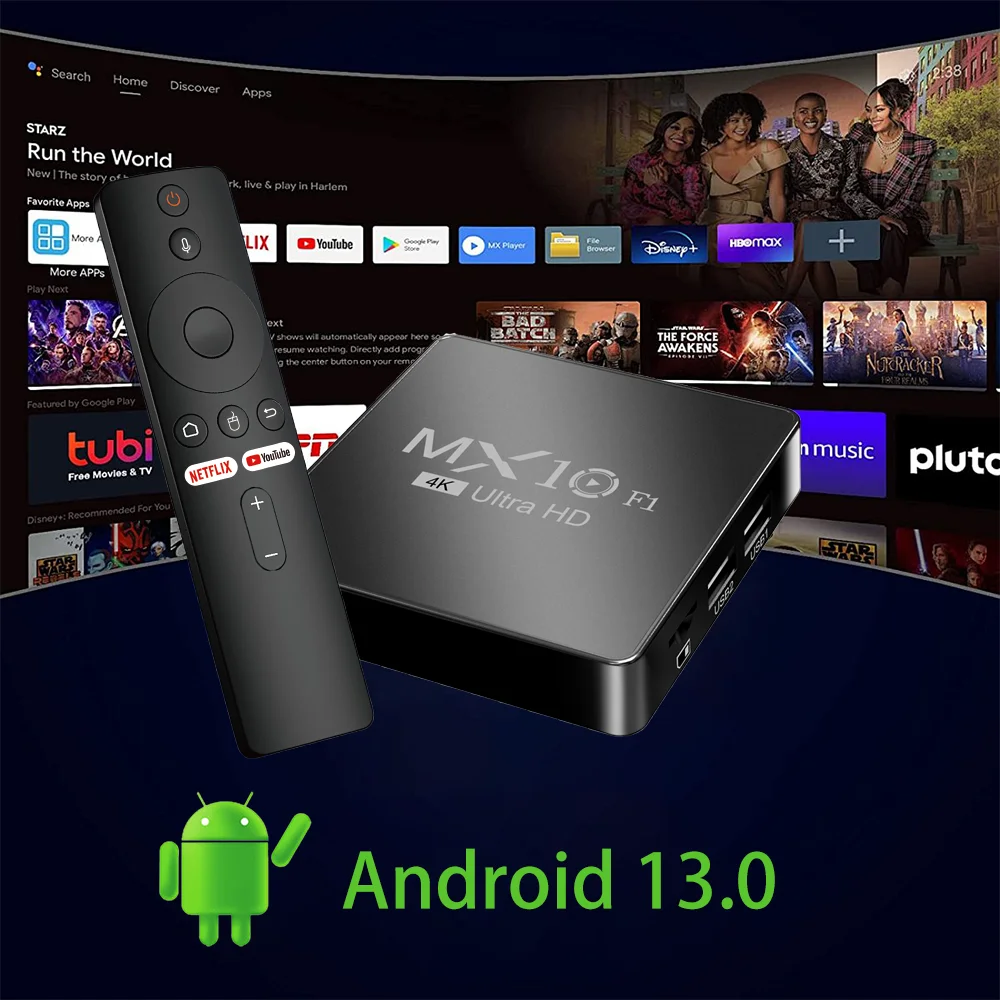 Android 13 Tvbox Tv Box M10-F1 With Bt Voice Remote Control Tvbox All Winner