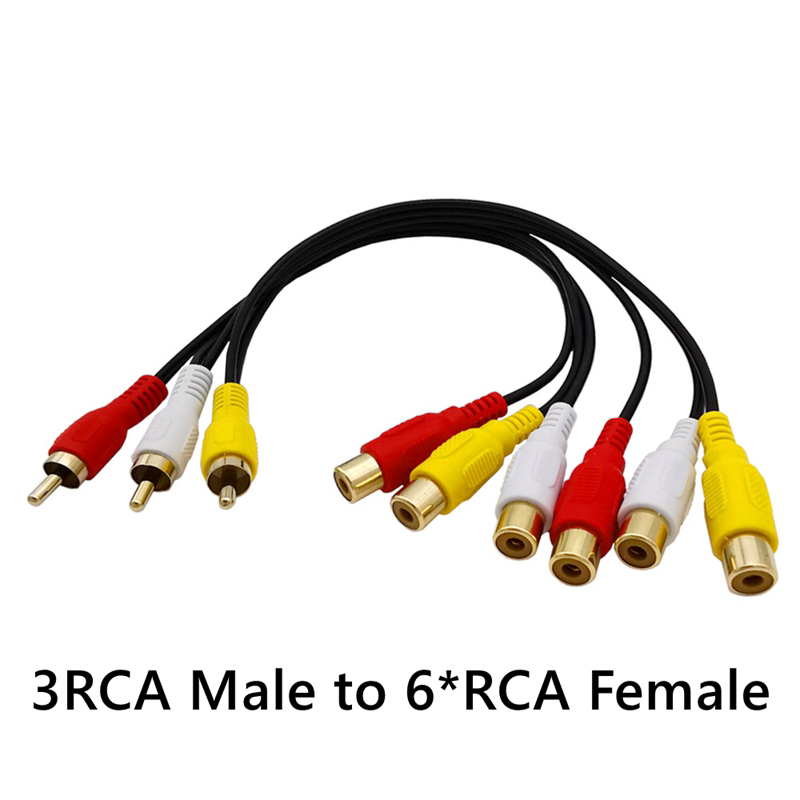 Audio Video Av Adapter Kabel Voor Tv Dvd Speler Video Splitter HD-TV Rca Kabel 3 Rca Naar 6 Rca 9 Rca Mannelijke Vrouwelijke Plug Splitter