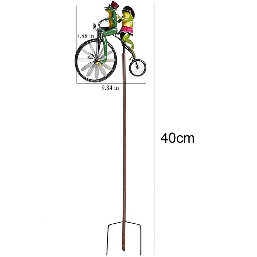 1 Set Wind Spinner Cats Riding Bike with Motorcycle Metal Delicate Wind Spinner for Garden