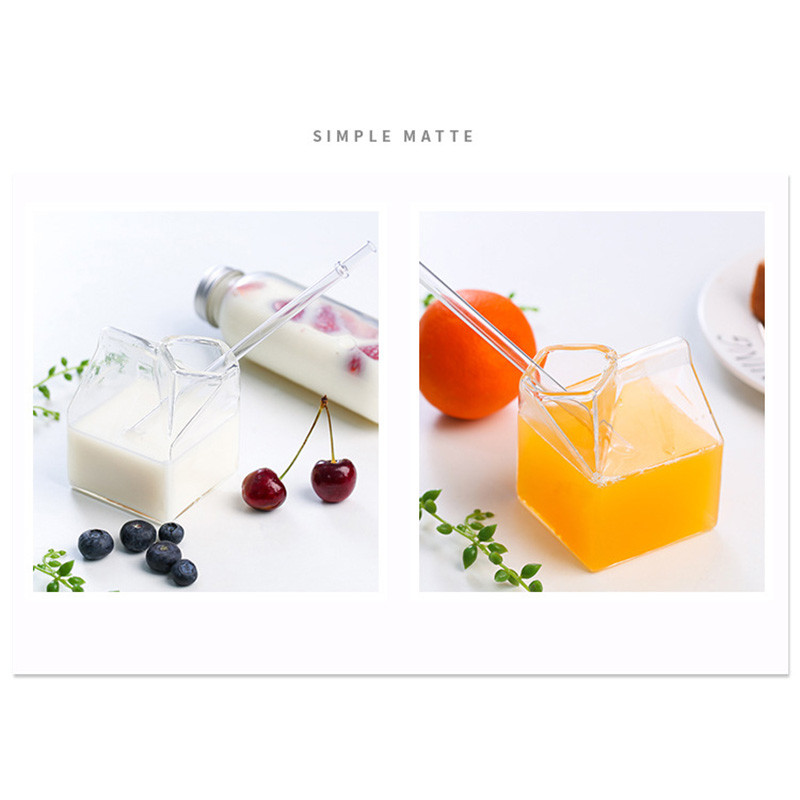 Glas mjölkkopp kartong genialisk mini glas gelé kopp kaffe juice kopp frukost behållare söt slät säker glas mjölk kopp
