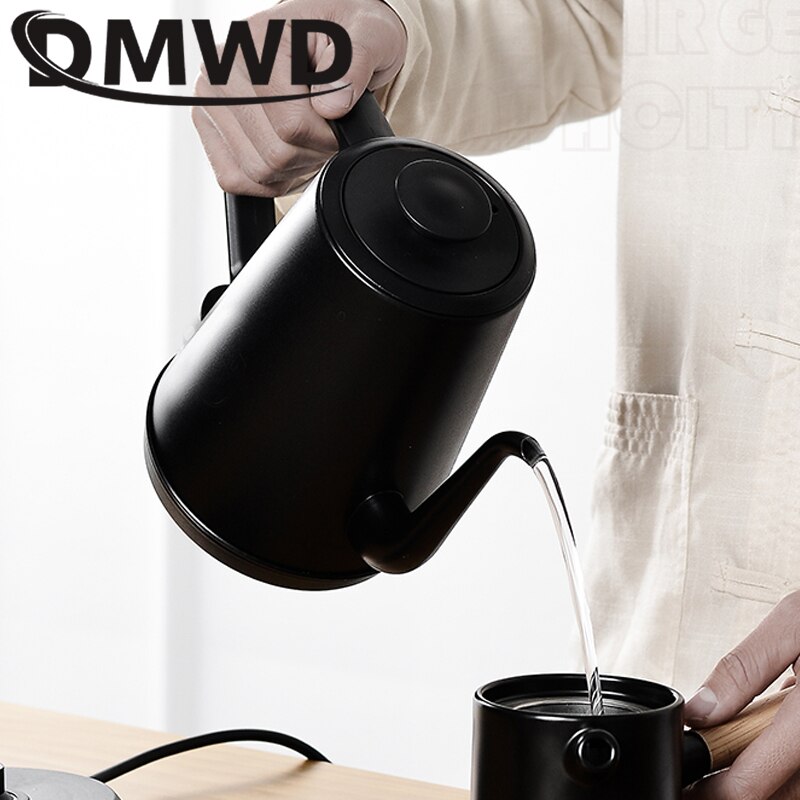 Rvs Zwanenhals Ketel 1L Fijne Mond Waterkoker Drip Koffie Hand Ponsen Pot 220V 1000W Elektrische Water boiler