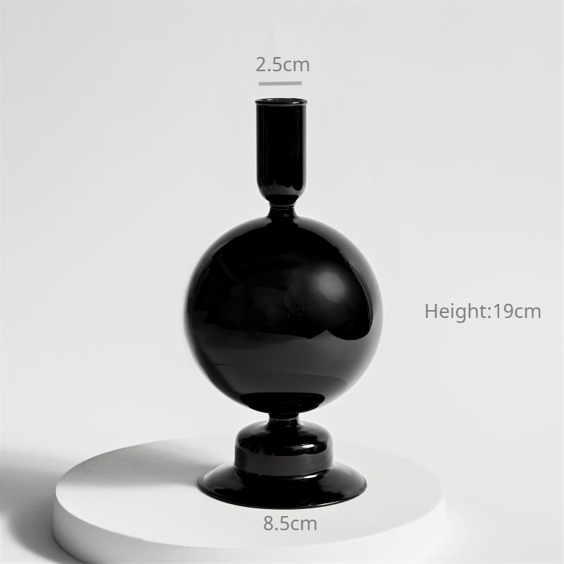 Black Candle Holder Home Decor Candlesticks Living Room Modern Decoration Glass Vase Bookshelf Decor Candle Stick Holder: Golden