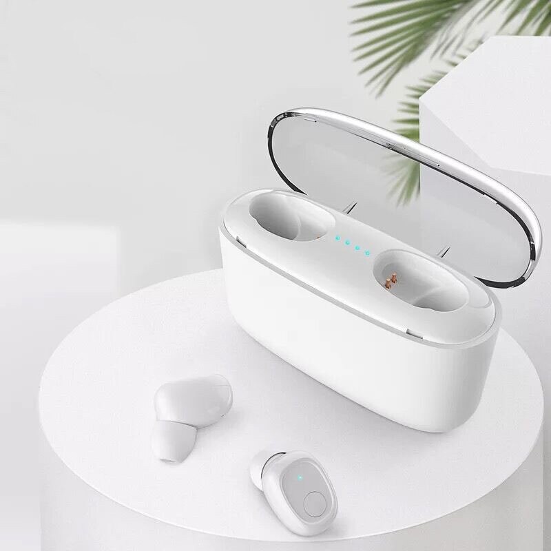 G5s bluetooth 5.0 oordopjes draadloze hoofdtelefoon met microfoon 3500 mah opladen ipx 7 waterdichte oordopjes headsets voor ios android: G5s dubbele oorwitte