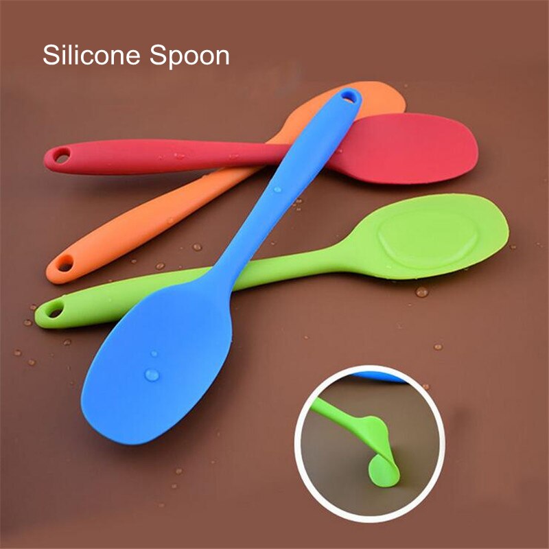  Heat Resistant Integrate Handle Silicone Spoon Scraper Kitchen Utensil Turners Spatula Pan Spatula Cake Kitchen Cooking Tool