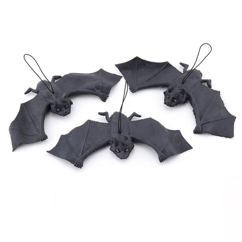 1pcs Halloween Simulation Bat Trick Toy Children Prank Simulation Horror Bat Model Hanging Prop Halloween Party Decoration