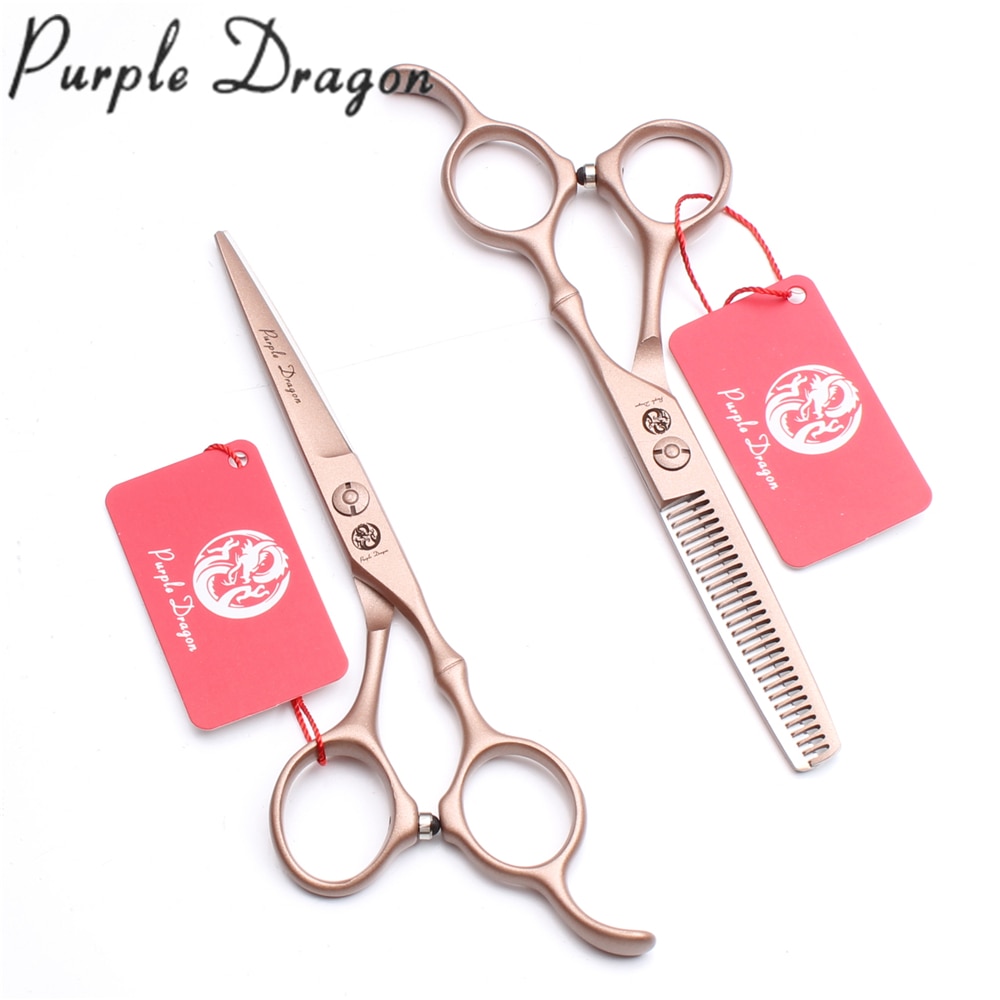 5.5" 16cm JP 440C Purple Dragon Rose Gold Hairdressing Scissors Thinning Shears Normal Scissors Hair Scissors Z9030