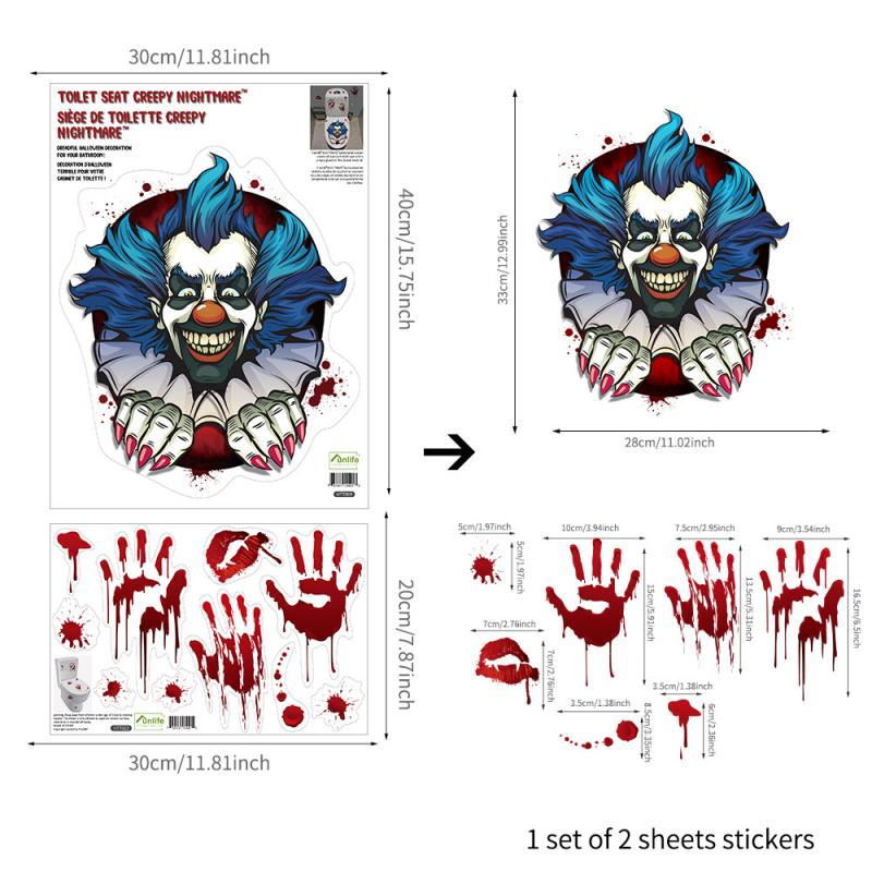 Halloween Toilet Wall Stickers Home Decoration Toilet Series Various Styles Horror Atmosphere Funny KTV Bar: 09