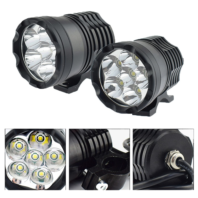 LED moto bateau Spot conduite phare 80W 6000LM 6500K T6 moto brouillard phare avec interrupteur 4 pièces/2 pièces/1 pièces