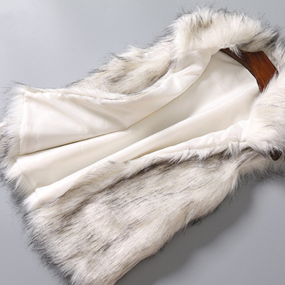 Femmes laine gilet fausse fourrure haut gilet col montant fausse fourrure manteau gilet veste Cardigan manteau hiver manteau Dames Winterjas # T1G