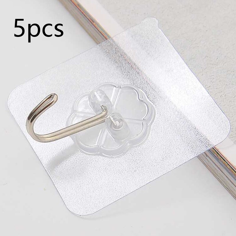 5/10Stck Starke Selbst Klebstoff Haken Saugnapf Wasserdichte Klebstoff Schwere zuletzt transparent Haken Für Küche Schlecht Zubehör: 5Stck