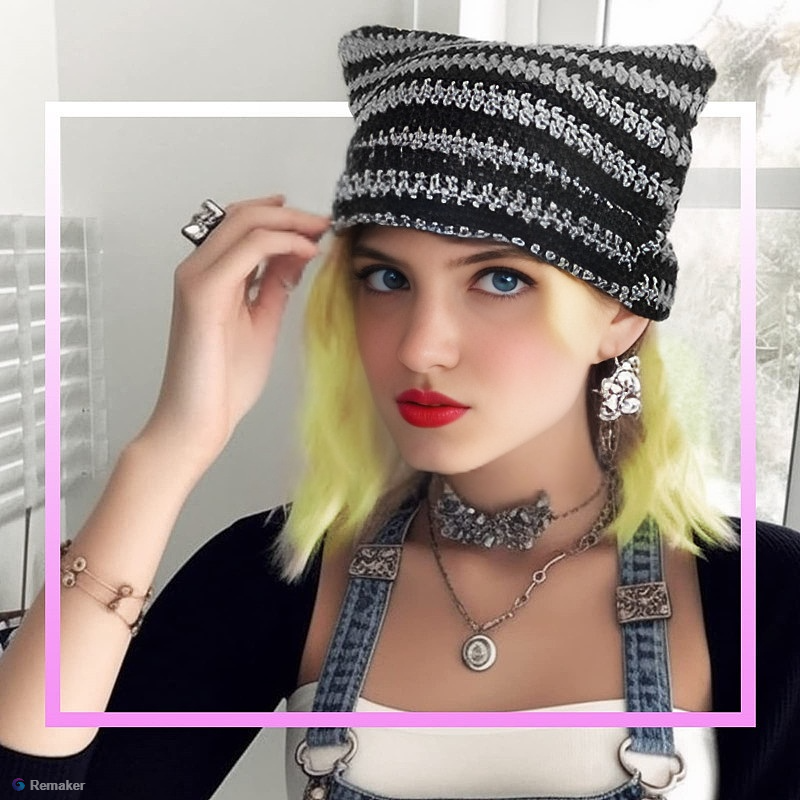 Corchet Cute Cat Ears Beanie Hat for Women Winter Striped Korean Y2K HipHop Cosplay Knitted Streetwear Men Skullies