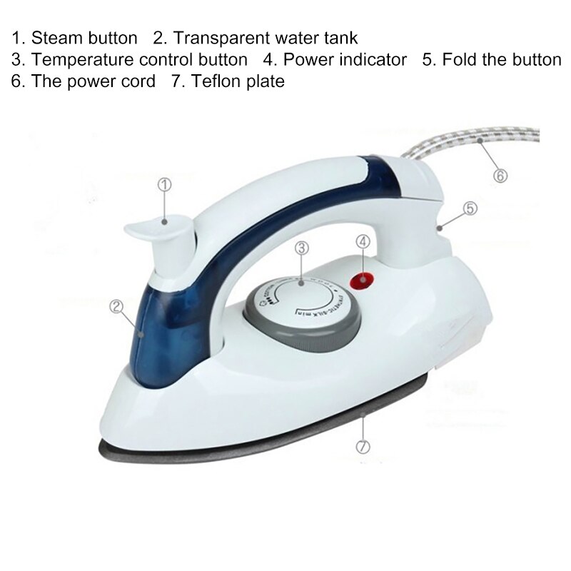 Plancha de Vapor Eléctrica para ropa, plancha de vapor plegable manual para viaje, planchadora con Control de temperatura para el hogar o viaje