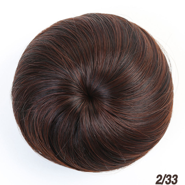 Buqi-extensiones de pelo corto y liso para mujer, moños resistentes al calor, Clip sintético de , accesorios para el cabello: 2I33