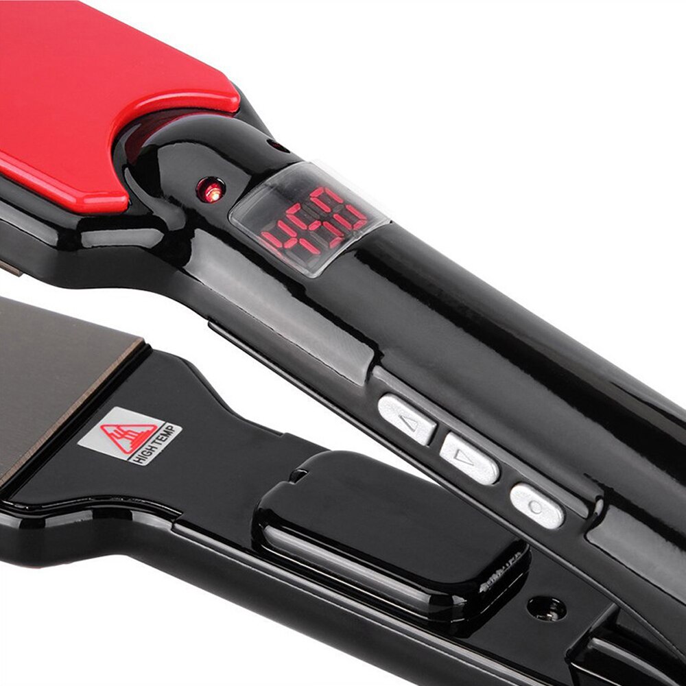 Titanium Angled Wide Plate Hair Straightener 470F High Temperature Flat Iron Veer Hair Straightening Styling Tools