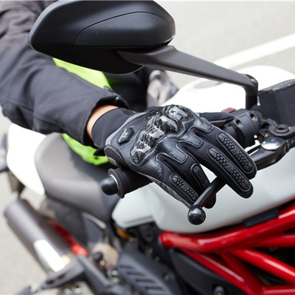 Yellow Motorcycle Gloves Carbon Fiber Guantes Touch Screen Motocross Racing Gloves Moto Reflective Motorbike Riding Gloves Men